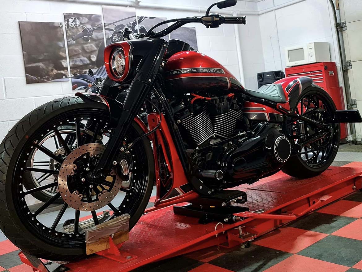 Moto Harley Davidson softail Red devil