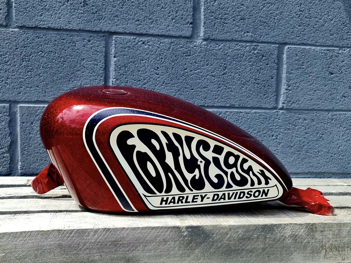 Moto Harley Davidson sporster red démon flake custom 1200