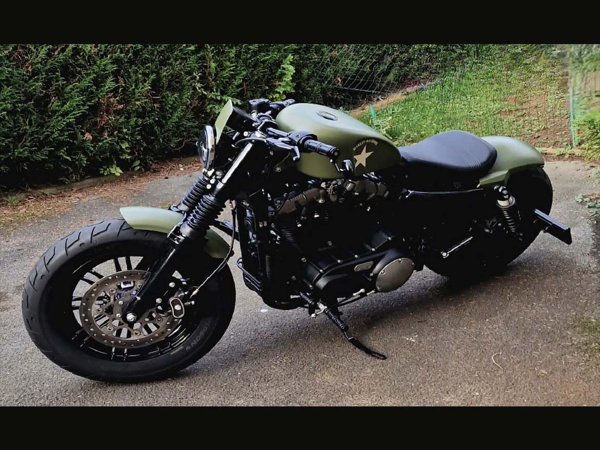 Moto Harley Davidson sporster Forty army custom 1200 